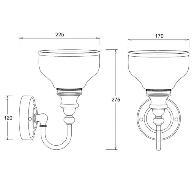 Burlington LED Bathroom Ornate Wall Light With Chrome Base & Opal Glass Shade - ELBL21 3 Burlington LED Bathroom Ornate Wall Light With Chrome Base & Opal Glass Shade - ELBL21 - Image 3