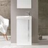 Royo Elegance 455mm Floorstanding Cloakroom Unit With Mirror In Gloss White