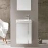 Royo Elegance 455mm Wall Hung Cloakroom Unit With Mirror - Gloss White