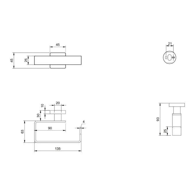Villeroy & Boch Elements Striking Toilet Roll Holder Chrome 2 Villeroy & Boch Elements Striking Toilet Roll Holder Chrome - Image 2