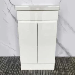 Empire 500 Gloss White Square Vanity Unit - Signature Showers -Lumibath Shop empire5002 1