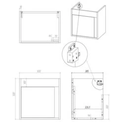Forest 510mm Wall Hung Unit Inc. Basin - Seville Oak 8 Forest 510mm Wall Hung Unit Inc. Basin - Seville Oak -Lumibath Shop forest 510 wallhung tech 2