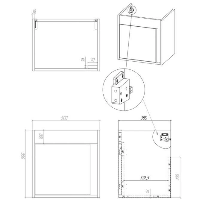Forest 510mm Wall Hung Unit Inc. Basin - Matt Antique Rose 2 Forest 510mm Wall Hung Unit Inc. Basin - Matt Antique Rose - Image 2