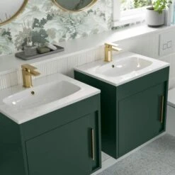 Forest 510mm Floor Standing Unit Inc. Basin - Matt Conifer Green -Lumibath Shop forest lifestyle conifer green 2