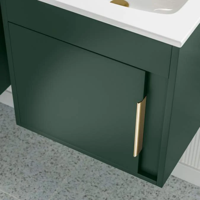 Forest 510mm Wall Hung Unit Inc. Basin - Matt Conifer Green 4 Forest 510mm Wall Hung Unit Inc. Basin - Matt Conifer Green - Image 4