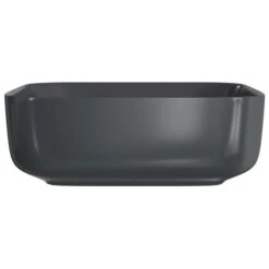Gressingham 400mm Ceramic Square Washbowl & Waste - Matt Black -Lumibath Shop gressingham 400 square washbowl black 3