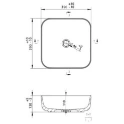 Gressingham 400mm Ceramic Square Washbowl & Waste - Matt White -Lumibath Shop gressingham 400 square washbowl tech 1