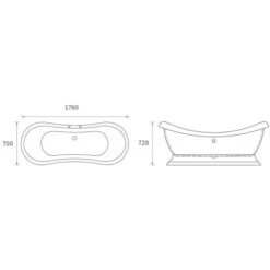 Gressingham 1760mm Freestanding Boat Bath - White -Lumibath Shop gressingham tech