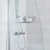 Roman Haven Plus Single Panel Angled Bath Shower Screen With Towel Rail