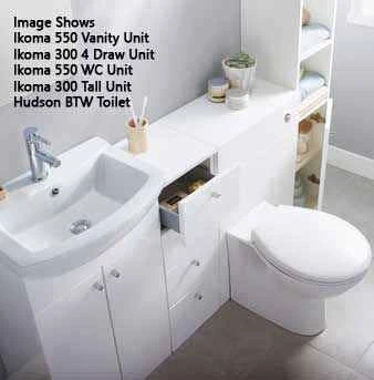 Elation Ikoma 550mm 2 Door Bathroom Vanity Unit & Basin - Gloss White 2 Elation Ikoma 550mm 2 Door Bathroom Vanity Unit & Basin - Gloss White - Image 2