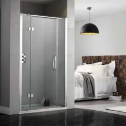 Aquadart Inline 1000mm Recess Hinge Shower Door