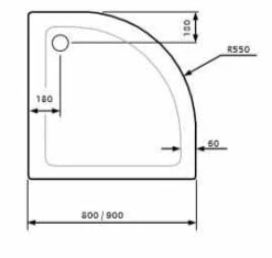 Lakes Low Profile Quadrant Shower Tray - 800 X 800mm 5 Lakes Low Profile Quadrant Shower Tray - 800 X 800mm -Lumibath Shop lakes quad tray tech
