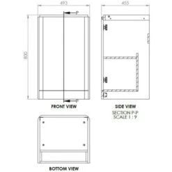 Laplane 500mm 2 Door Floor Standing Cloakroom Basin Vanity Unit - Matt Grey -Lumibath Shop laplane 500 floor tech 1