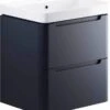 Laplane 600mm 2 Drawer Wall Hung Basin Vanity Unit - Matt Indigo