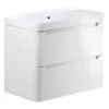 Laplane 800mm 2 Drawer Wall Hung Basin Unit - White Gloss