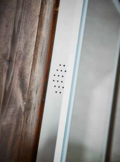 Symphony LED Bluetooth Music Bathroom Mirror 500 X 700mm - Shaver Socket & Demister Pad -Lumibath Shop led bluetooth mirror speaker