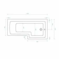 Tissino Lorenzo Reinforced Shower Bath LH - 1700 X 700mm 11 Tissino Lorenzo Reinforced Shower Bath LH - 1700 X 700mm -Lumibath Shop loreno sb 1