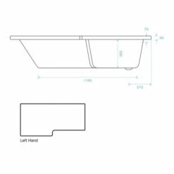 Tissino Lorenzo Reinforced Shower Bath LH - 1700 X 700mm 12 Tissino Lorenzo Reinforced Shower Bath LH - 1700 X 700mm -Lumibath Shop loreno sb 2