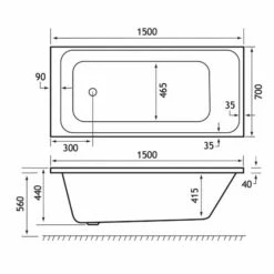 Beaufort Malin 1500 X 700 Single Ended Bath 5 Beaufort Malin 1500 X 700 Single Ended Bath -Lumibath Shop malin se 1500x700 tech