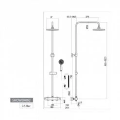 Scudo Serena Round Dual Head Thermostatic Shower - Fixed Head & Adjustable Hand Set -Lumibath Shop middleton thermostatic bar shower kit 1