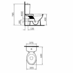 VitrA Milton Close Coupled Toilet Inc Cistern & Seat - 5111WH -Lumibath Shop middleton3