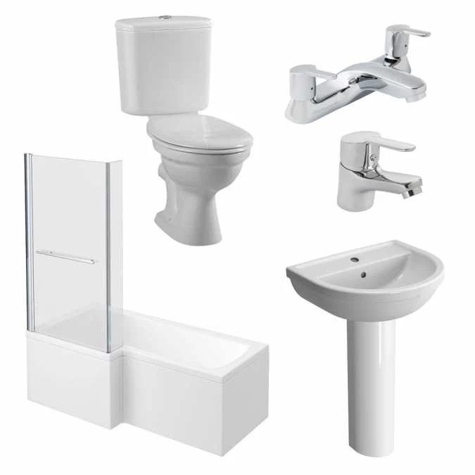 Vitra Milton Sommer L Shaped Shower Bath Bathroom Suite 1 Vitra Milton Sommer L Shaped Shower Bath Bathroom Suite