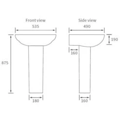 Muscovy Bathroom Suite, Basin, Close Close Toilet & Double Ended Bath 1700mm 11 Muscovy Bathroom Suite, Basin, Close Close Toilet & Double Ended Bath 1700mm -Lumibath Shop muscovy basin ped tech 1