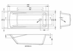 Linton Square 1600 X 700mm Single Ended Bath -Lumibath Shop nba407 baths v3 ld