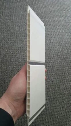 Neptune 250 White Chrome Strip - PVC Plastic Wall & Ceiling Cladding - 2.6m - 4 Pack -Lumibath Shop neptune white chome2 1