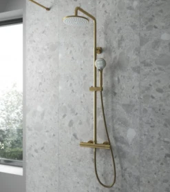 Nuie Round Thermostatic Bar Shower Kit - Brushed Brass 5 Nuie Round Thermostatic Bar Shower Kit - Brushed Brass -Lumibath Shop nuie jty875