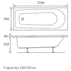 Crest Bathroom Suite, Basin, Toilet & 1700mm Bath -Lumibath Shop pomeranian d shaped bath tech 7