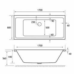 Beaufort Portland 1700 X 800 Beauforte Reinforced Double Ended Bath -Lumibath Shop portland de 1700x800 tech 1