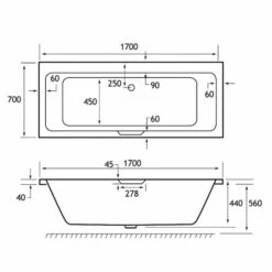 Beaufort Portland 1800 X 800 Double Ended Bath With Grip -Lumibath Shop portland de sg 1700x700 tech 4