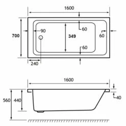 Beaufort Portland 1600 X 700 Single Ended Bath -Lumibath Shop portland se tech 1600x700 1