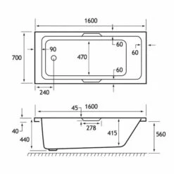 Beaufort Portland 1600 X 700 Beauforte Reinforced Bath With Grips -Lumibath Shop portland se tg 1600x700 tech 1
