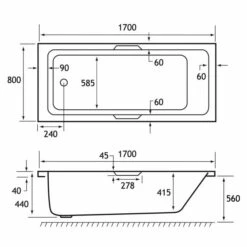 Beaufort Portland 1700 X 800 Beauforte Reinforced Bath With Grips -Lumibath Shop portland se tg 1700x800 tech 1