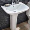 Porto 550mm 1 Tap Hole Basin & Full Pedestal