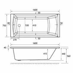 Beaufort Rockall 1600 X 750 Beauforte Reinforced Bath -Lumibath Shop rockall se 1600x750 tech 1