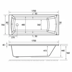Beaufort Rockall 1700 X 700 Beauforte Reinforced Bath -Lumibath Shop rockall se 1700x700 tech 1