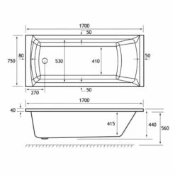 Beaufort Rockall 1700 X 750 Single Ended Bath -Lumibath Shop rockall se 1700x750 tech