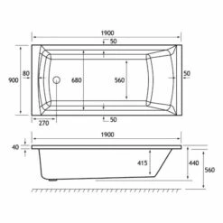 Beaufort Rockall 1900 X 900 Single Ended Bath -Lumibath Shop rockall se 1900x900 tech