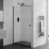 Rolla 8 1500mm Matt Black Recess Frameless Sliding Shower Door