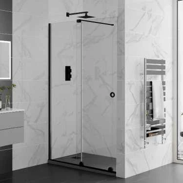 Rolla 8 1500mm Matt Black Recess Frameless Sliding Shower Door 1 Rolla 8 1500mm Matt Black Recess Frameless Sliding Shower Door