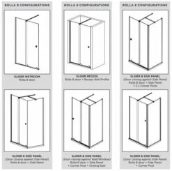 Rolla 8 1200mm Frameless Sliding Door Corner Enclosure 10 Rolla 8 1200mm Frameless Sliding Door Corner Enclosure -Lumibath Shop rolla8config 7
