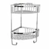 Roman Double Corner Shower Basket With Hook- RSB05 - Chrome