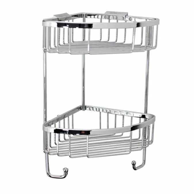 Roman Double Corner Shower Basket With Hook- RSB05 - Chrome 1 Roman Double Corner Shower Basket With Hook- RSB05 - Chrome
