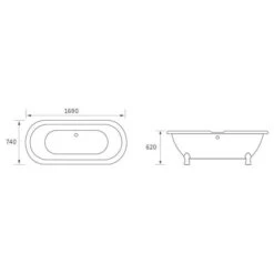 Runner Traditional 1690mm Roll Top Bath Chrome Feet 11 Runner Traditional 1690mm Roll Top Bath Chrome Feet -Lumibath Shop runner tech 1