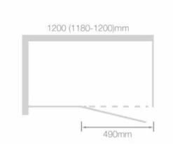 1400mm - Pure Black Semi-Frameless Hinged Shower Door - Clear Glass -Lumibath Shop s6209 tech