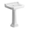 Shetland 600x500mm 1TH Basin & Full Pedestal