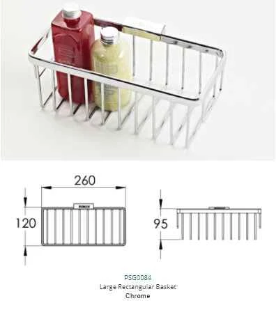 Roman Large Rectangular Chrome Shower Caddy - RSB06 2 Roman Large Rectangular Chrome Shower Caddy - RSB06 - Image 2